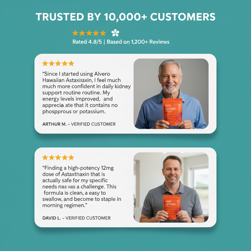 Alvero® Hawaiian Astaxanthin - Advanced Antioxidant Support for Kidney Wellness